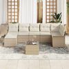 vidaXL Ensemble de canap&eacute; de jardin 8 pcs Beige Poly rotin