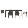 vidaXL Ensemble de salle &agrave; manger pour jardin 7 pcs Marron et Noir