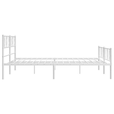 vidaXL Cadre de lit métal sans matelas et pied de lit blanc 200x200 cm