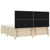 vidaXL Lit &agrave; ressort LED avec matelas Cr&egrave;me 200 x 200 cm tissu