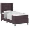 vidaXL Lit &agrave; ressorts avec matelas Marron fonc&eacute; 90 x 200 cm tissu