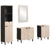 vidaXL Ensembles de salle de bain 4 pcs Finition Lavage Blanc