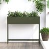 vidaXL Bac de jardin sur&eacute;lev&eacute; Vert olive 100 x 26 x 82 cm Acier