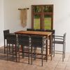 vidaXL Ensemble de bar de jardin 9 pcs Gris