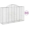 vidaXL Paniers &agrave; gabions arqu&eacute;s 15 pcs 200x50x120/140 cm Fer galvanis&eacute;