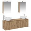 vidaXL Ensemble d'armoire de salle de bain 5 pcs Ch&ecirc;ne artisanal