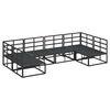 vidaXL Ensemble de canap&eacute; de jardin avec coussin 6 pcs Noir Aluminium
