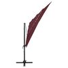 vidaXL Parasol de jardin à 4 niveaux mât en aluminium rouge bordeaux