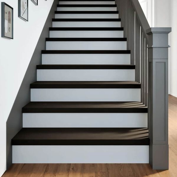 vidaXL Marches d'escalier 16 pcs marron fonc&eacute; 100x25x2 cm ch&ecirc;ne massif