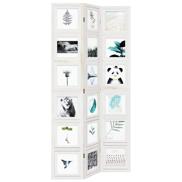 vidaXL Cloison de séparation 3 panneaux blanc bois de paulownia massif