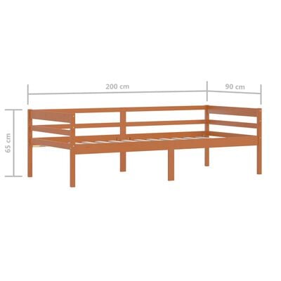 vidaXL Cadre de lit sans matelas Marron miel Bois pin massif 90x200 cm