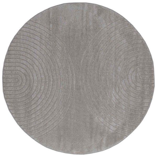 vidaXL Tapis de surface Rond Gris &Oslash; 200 CM