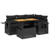 vidaXL Salon de jardin 5 pcs avec coussins noir r&eacute;sine tress&eacute;e