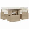 vidaXL Ensemble de canap&eacute; de jardin avec coussin 5 pcs Beige polyrotin