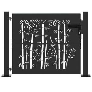 vidaXL Porte de Jardin 110 x 105 cm Noir Verrouillable