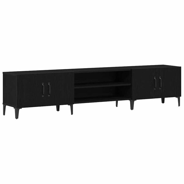 vidaXL Meuble TV Chêne noir 180 x 31,5 x 40 cm Bois d'ingénierie