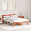 vidaXL Cadre de lit avec t&ecirc;te de lit Brun cire 120 x 190 cm Pin massif