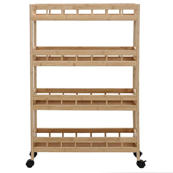 vidaXL Chariot de Cuisine avec Roues Naturel 60 x 18 x 97 cm Bambou