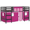 vidaXL Lit mezzanine enfants avec rideaux sans matelas rose 90x190 cm