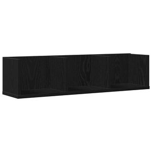 vidaXL &Eacute;tag&egrave;re Murale Montage mural Ch&ecirc;ne noir 75 x 18 x 18 cm