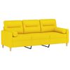 vidaXL Canap&eacute; 3 places avec oreillers jaune clair 180 cm tissu