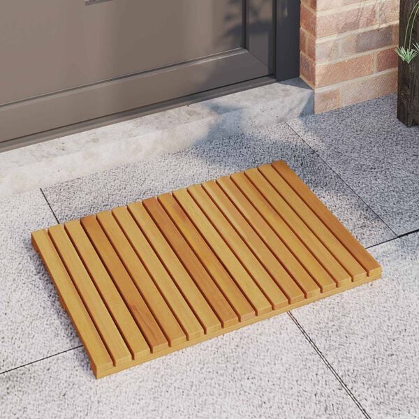 vidaXL Tapis de bain Uni Marron 60 x 40 cm bois