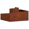 vidaXL Cache-pot de jardin Marron 80 x 80 x 50 cm Acier patin&eacute;