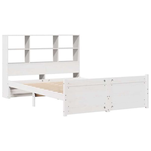 vidaXL Lit biblioth&egrave;que sans matelas blanc 120x200 cm bois pin massif