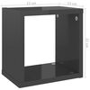 vidaXL &Eacute;tag&egrave;res cube murales 6 pcs gris brillant 22x15x22 cm