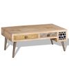 vidaXL Table basse avec tiroirs Bois de manguier massif 105x55x41 cm