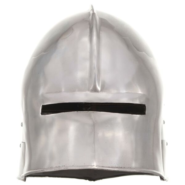 vidaXL Casque de chevalier m&eacute;di&eacute;val antique pour GN Argent&eacute; Acier