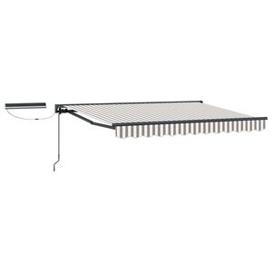 vidaXL Auvent r&eacute;tractable &eacute;lectrique Gris clair et blanc 4,5 &times; 3 m