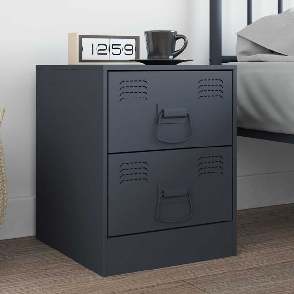 vidaXL Poign&eacute;es de Cabinet 2 pcs Anthracite 85 x 45 mm M&eacute;tал
