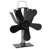 vidaXL Ventilateur de po&ecirc;le aliment&eacute; par chaleur 5 pales Noir