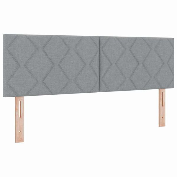 vidaXL Lit &agrave; ressorts avec matelas Gris clair 200 x 140 cm tissu