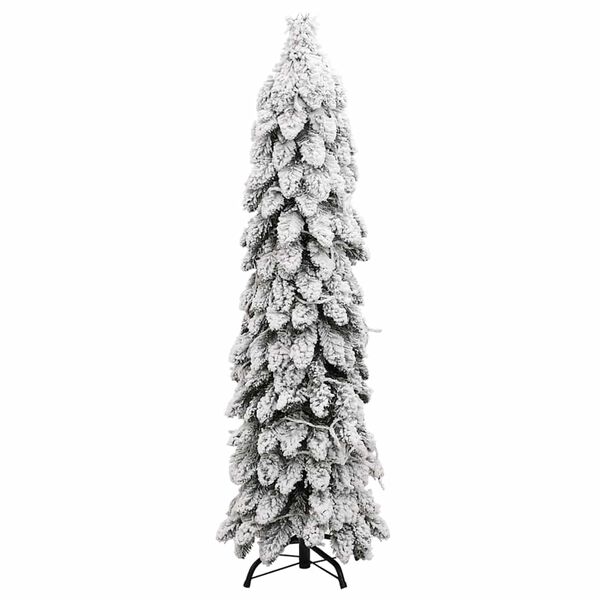 vidaXL Sapin de No&euml;l artificiel pr&eacute;-&eacute;clair&eacute; avec 60 LED/neige floqu&eacute;e