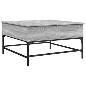 vidaXL Table basse sonoma gris 80x80x45 cm bois d'ing&eacute;nierie et m&eacute;tal