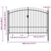vidaXL Portail double Woerden avec pointes sup&eacute;rieures 299,5 x 249,5 cm