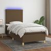 vidaXL Sommier &agrave; lattes de lit et matelas et LED Marron fonc&eacute; 90x200cm