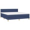 vidaXL Sommier &agrave; lattes de lit avec matelas Bleu 160x200 cm Tissu