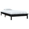 vidaXL Cadre de lit sans matelas noir 100x200 cm bois massif