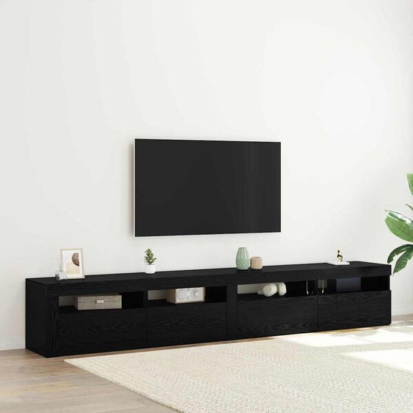 vidaXL Ensemble meuble TV 3 pcs Chêne noir 240 x 35 x 40 cm