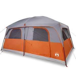 vidaXL Tente de cabine familiale 8 personnes gris orange imperm&eacute;able