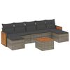 vidaXL Salon de jardin 8 pcs avec coussins gris r&eacute;sine tress&eacute;e
