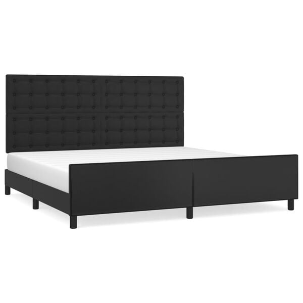 vidaXL Cadre de lit sans matelas noir 200x200 cm similicuir