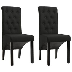 vidaXL Chaises &agrave; manger lot de 2 noir tissu