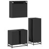 vidaXL Ensemble de meubles salle de bain 3 pcs noir bois d'ing&eacute;nierie