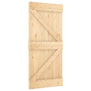 vidaXL Porte coulissante NARVIK Naturel et noir 95 x 210 cm (213,5 cm)