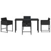vidaXL Ensemble de salle &agrave; manger pour jardin 5 pcs Noir polyrotin