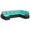 vidaXL Salon de jardin 8 pcs avec coussins noir r&eacute;sine tress&eacute;e